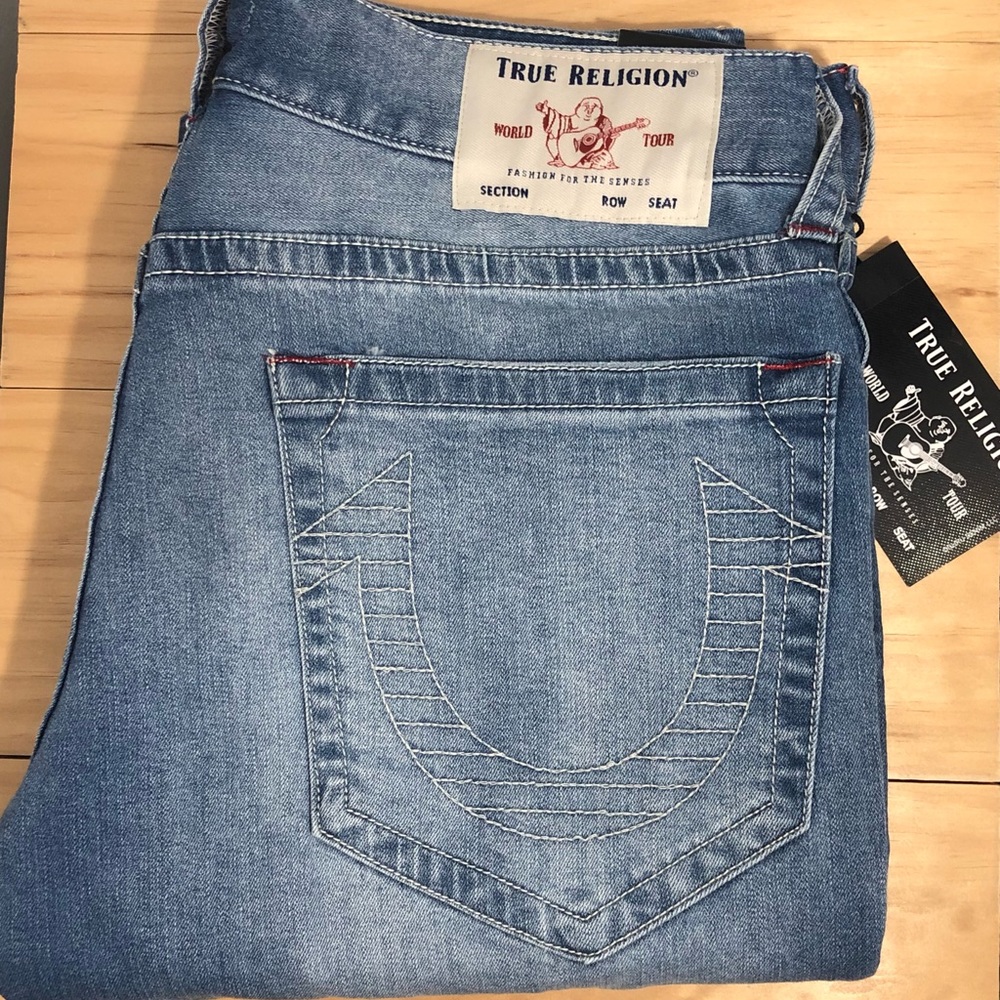 Men’s NWT True Religion Geno Slim Moto Jean - Size 34x34